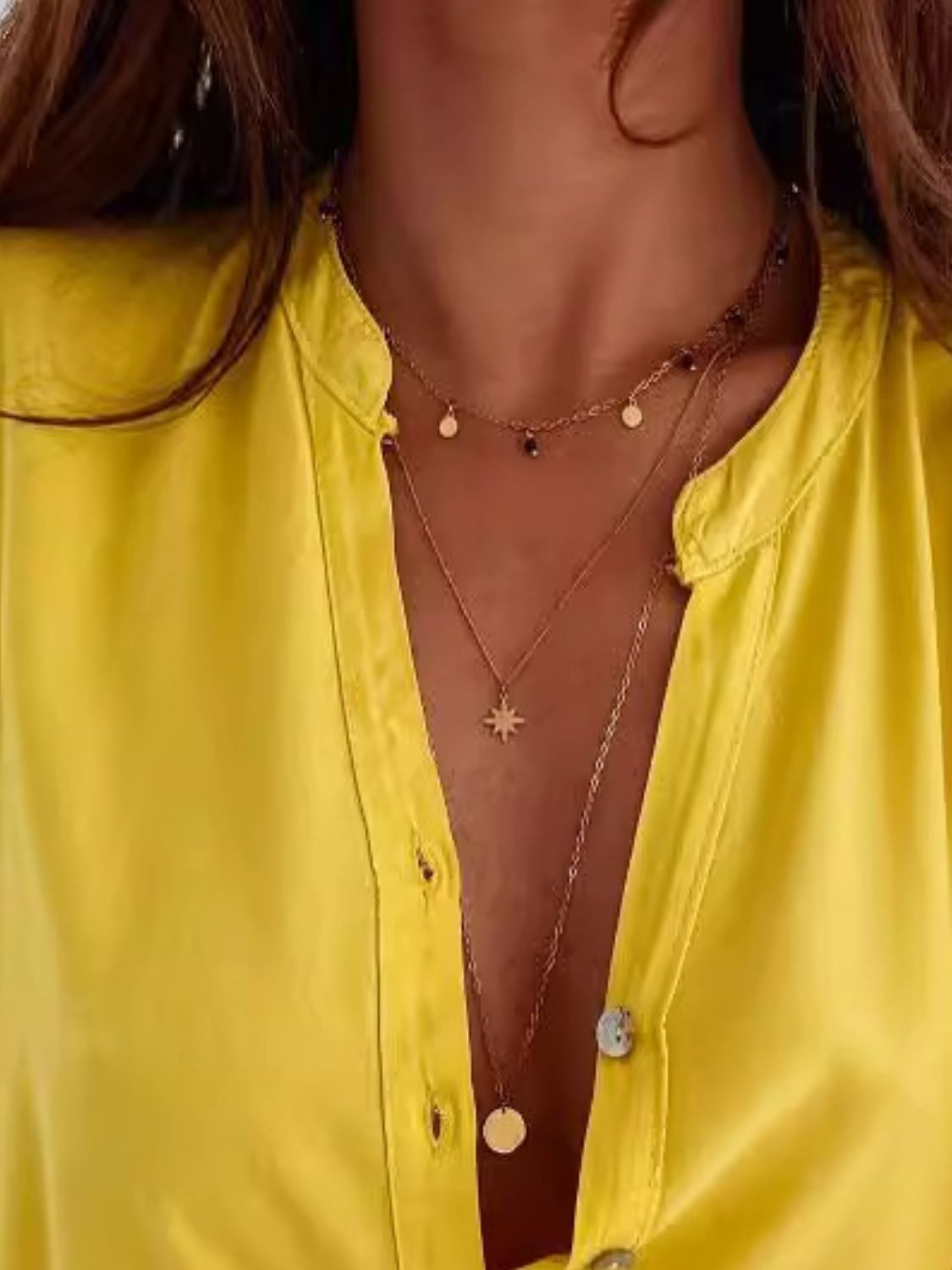 Half Button Notched Half Sleeve Blouse - House of Binx