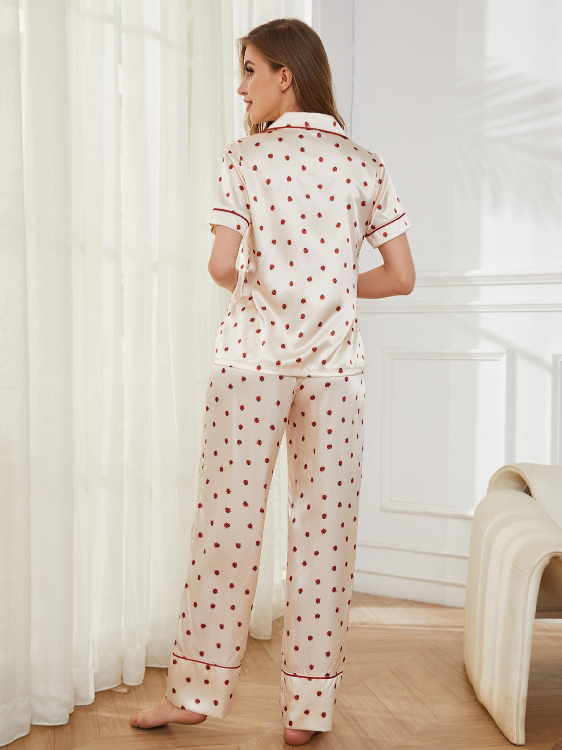 Contrast Piping Pocketed Top and Pants Lounge Set - House of Binx