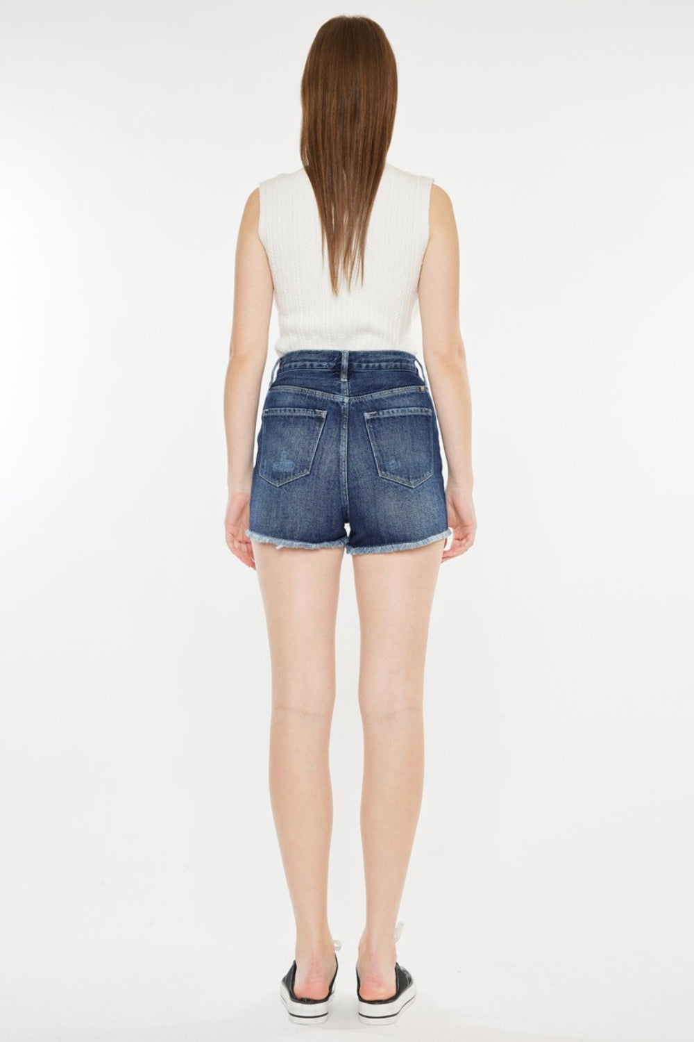 Kancan Raw Hem Button Fly Denim Shorts - House of Binx
