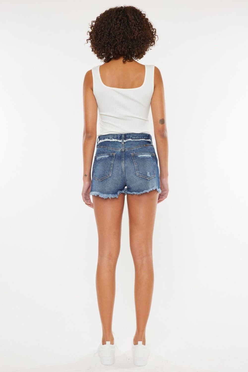 Kancan Distressed Button Fly Denim Shorts - House of Binx
