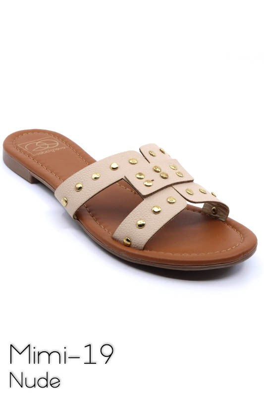 Slide sandal with rivet studs - House of Binx