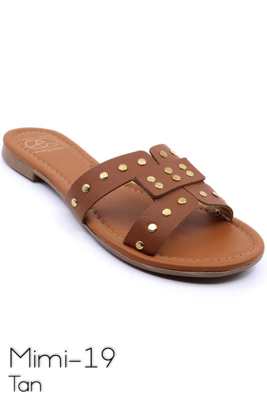 Slide sandal with rivet studs - House of Binx