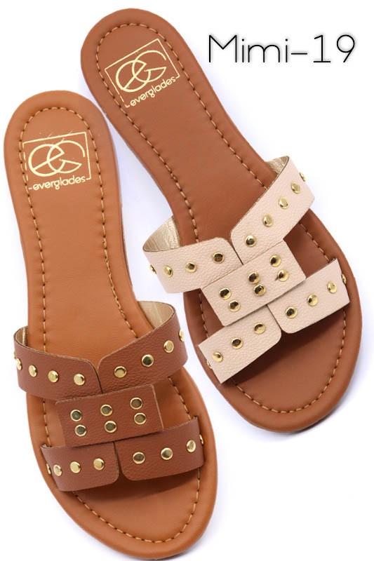 Slide sandal with rivet studs - House of Binx