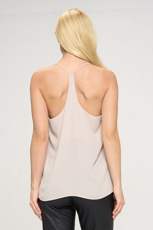 Solid V neck Racerback Top - House of Binx
