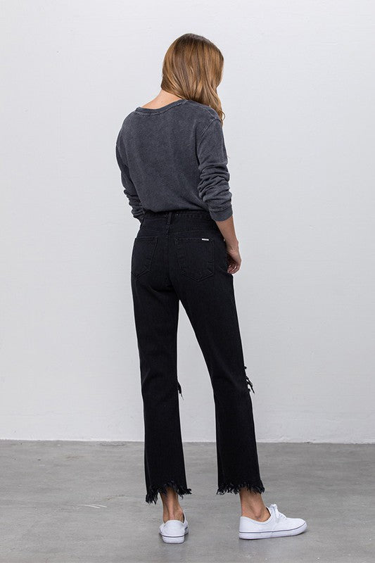 DESTROYED STRAIGHT JEANS - House of Binx