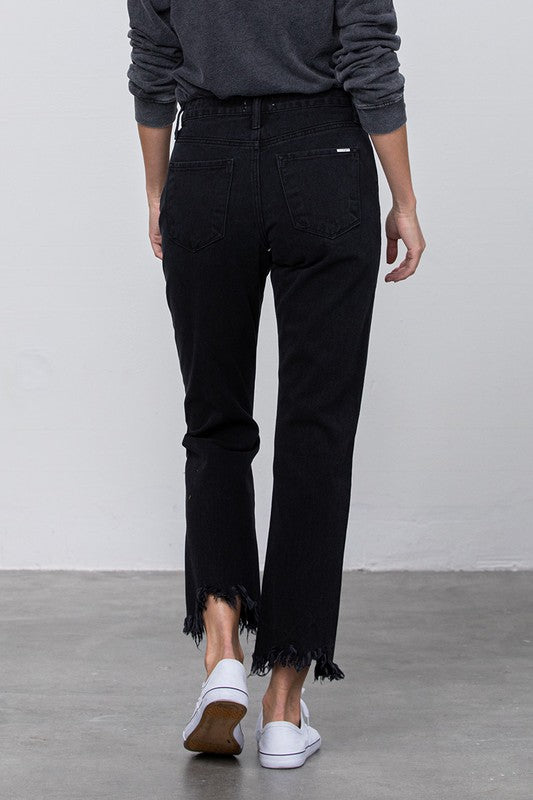 DESTROYED STRAIGHT JEANS - House of Binx