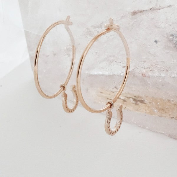 Magic Charm Horseshoe Hoops - House of Binx