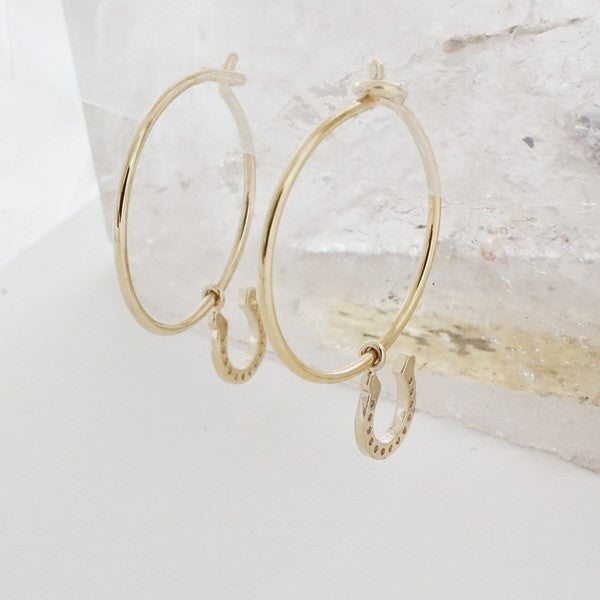 Magic Charm Horseshoe Hoops - House of Binx