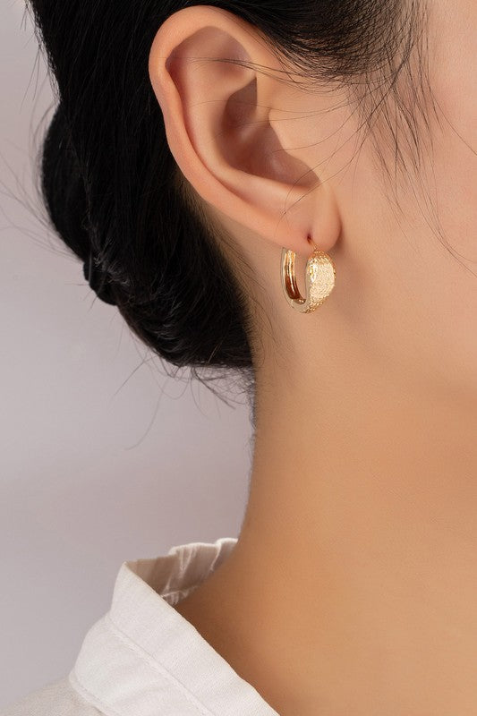 brass snake hinged hoop earring - House of Binx