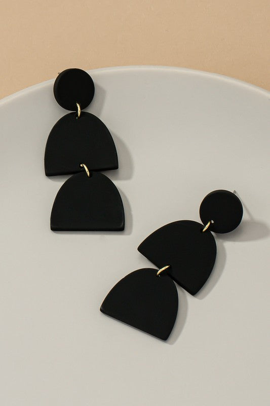 Three linear geo shape drop earrings - House of Binx