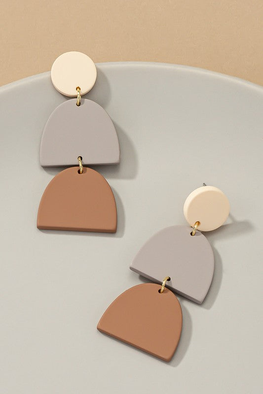 Three linear geo shape drop earrings - House of Binx