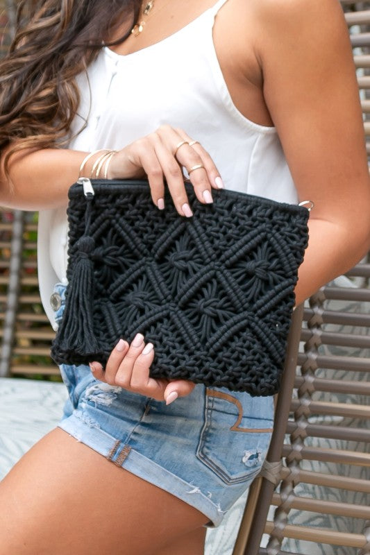 Macrame Tassel Clutch - House of Binx