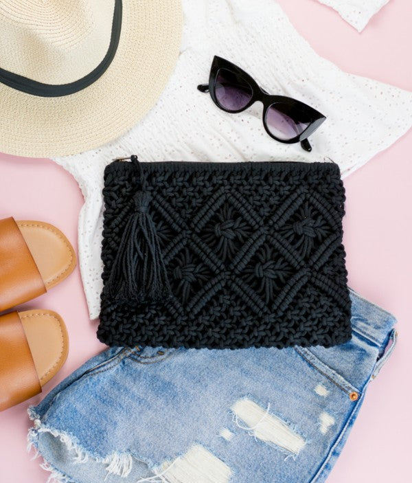 Macrame Tassel Clutch - House of Binx