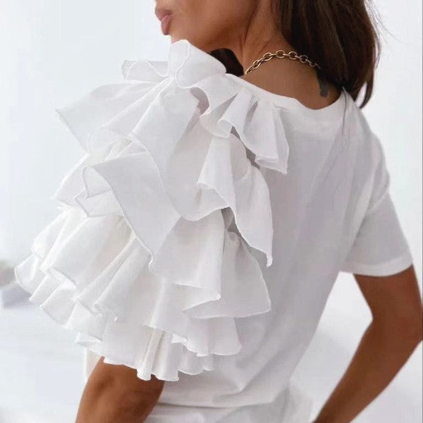 Sweet Carnation Ruffle Top - House of Binx