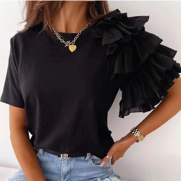 Sweet Carnation Ruffle Top - House of Binx