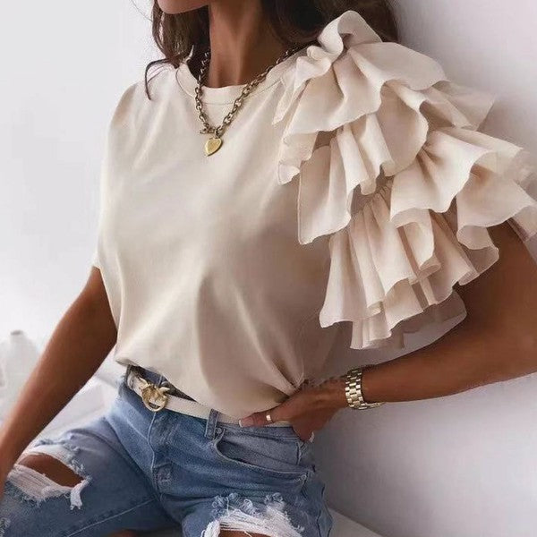 Sweet Carnation Ruffle Top - House of Binx