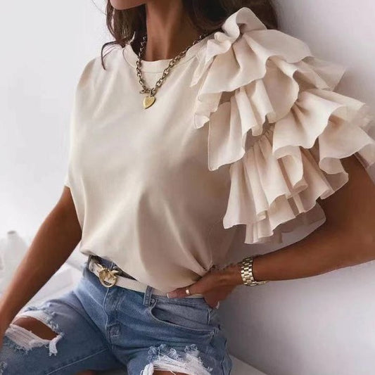 Sweet Carnation Ruffle Top - House of Binx