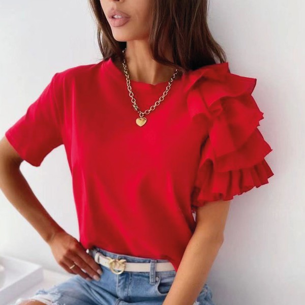 Sweet Carnation Ruffle Top - House of Binx