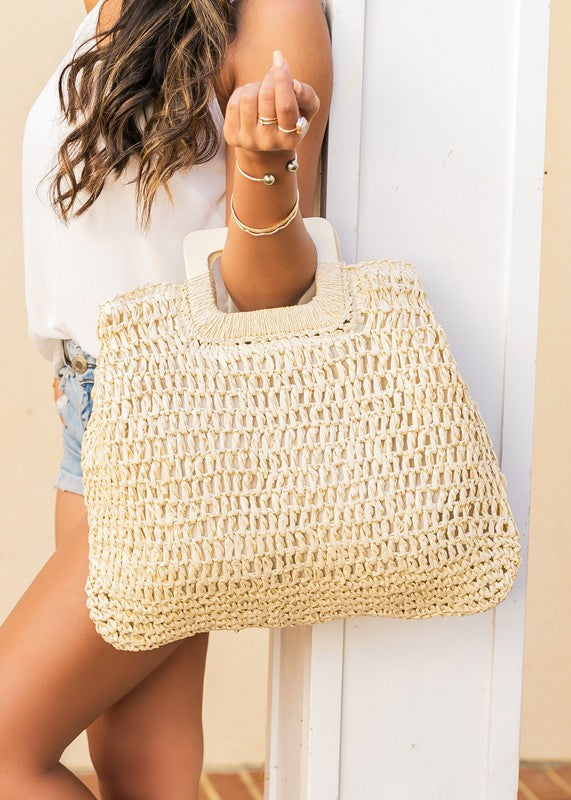 Oversized Straw Tote - House of Binx