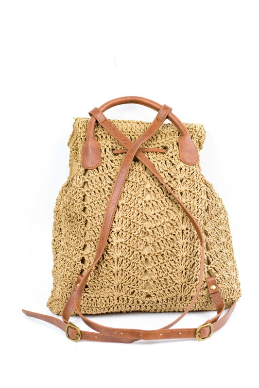 Woven Straw Backpack - House of Binx