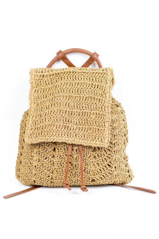 Woven Straw Backpack - House of Binx