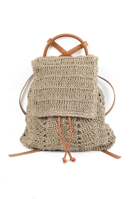 Woven Straw Backpack - House of Binx