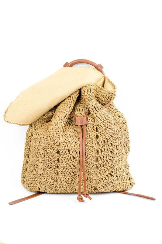 Woven Straw Backpack - House of Binx