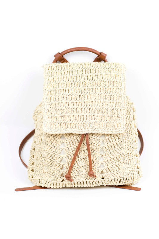 Woven Straw Backpack - House of Binx