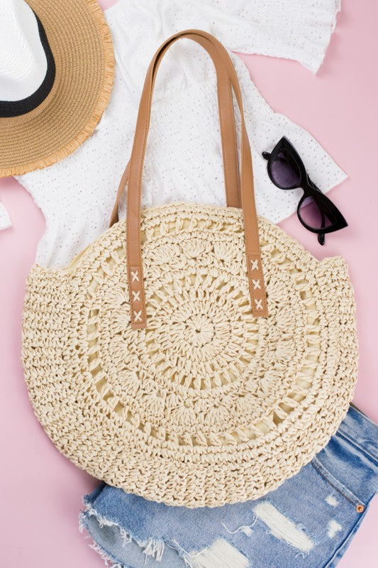 Straw Circle Tote - House of Binx