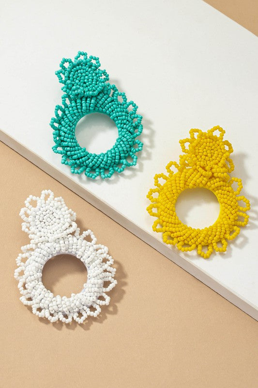 Handmade statement seed bead earrings - House of Binx