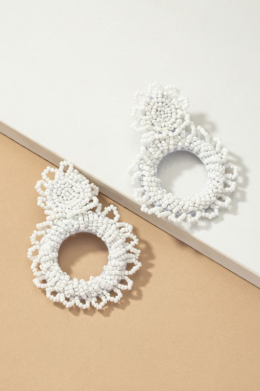 Handmade statement seed bead earrings - House of Binx