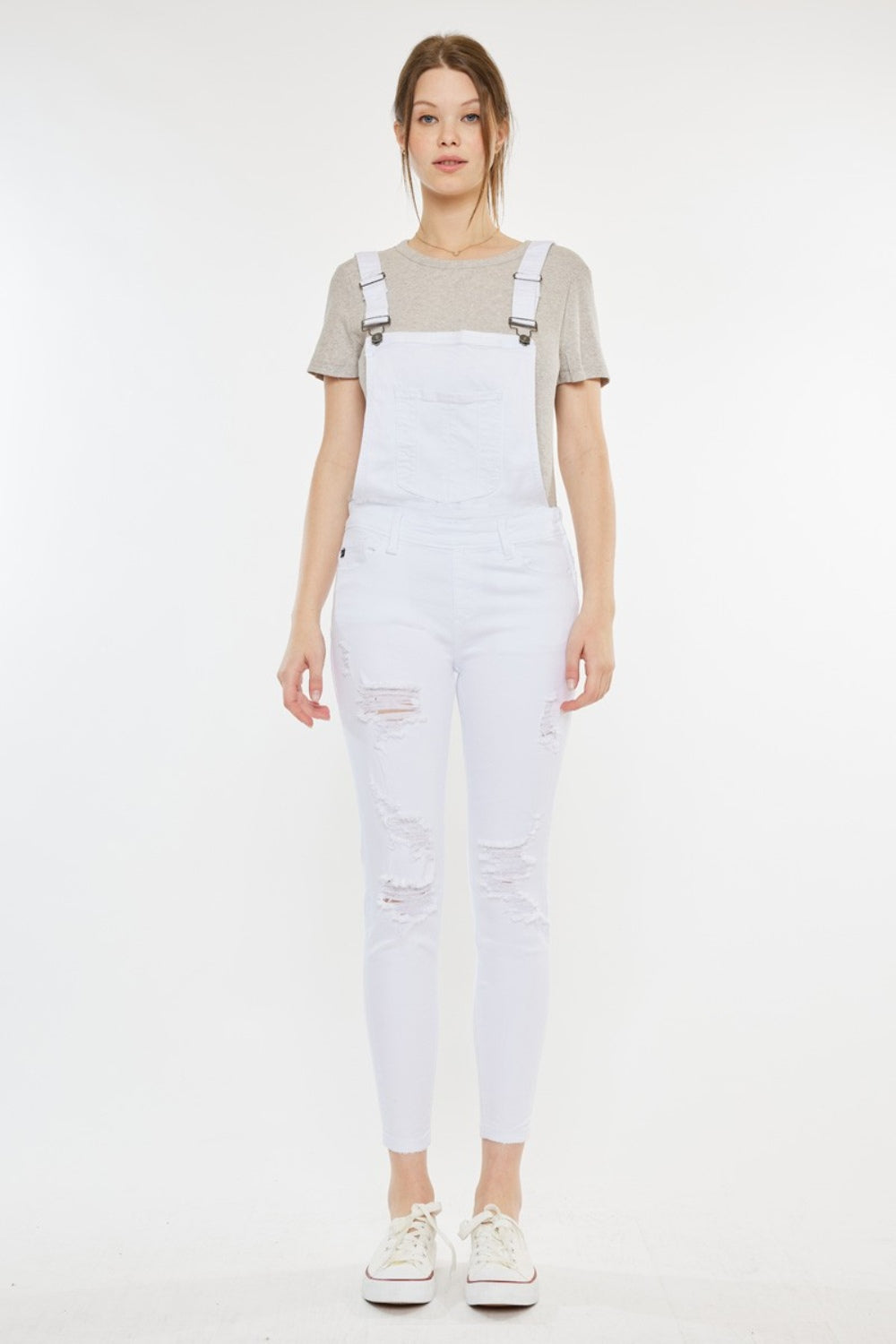 Kancan Distressed Skinny Denim Overalls - House of Binx