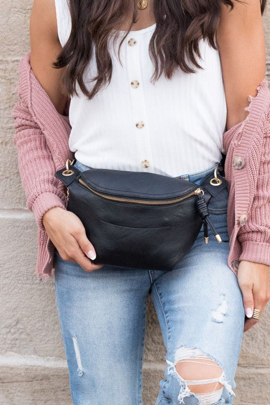 Luxe Convertible Sling Belt Bum Bag - House of Binx