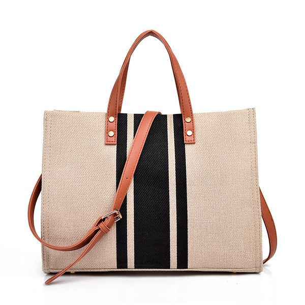 Canvas Stripe Tote - House of Binx