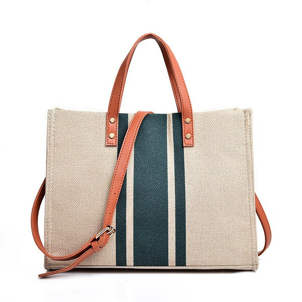 Canvas Stripe Tote - House of Binx