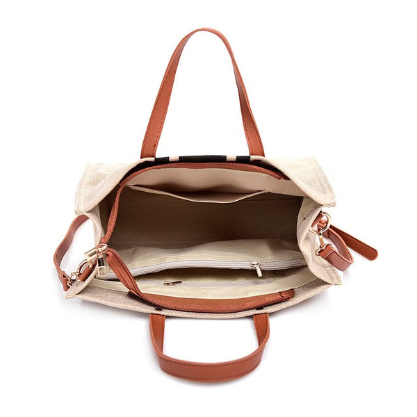 Canvas Stripe Tote - House of Binx