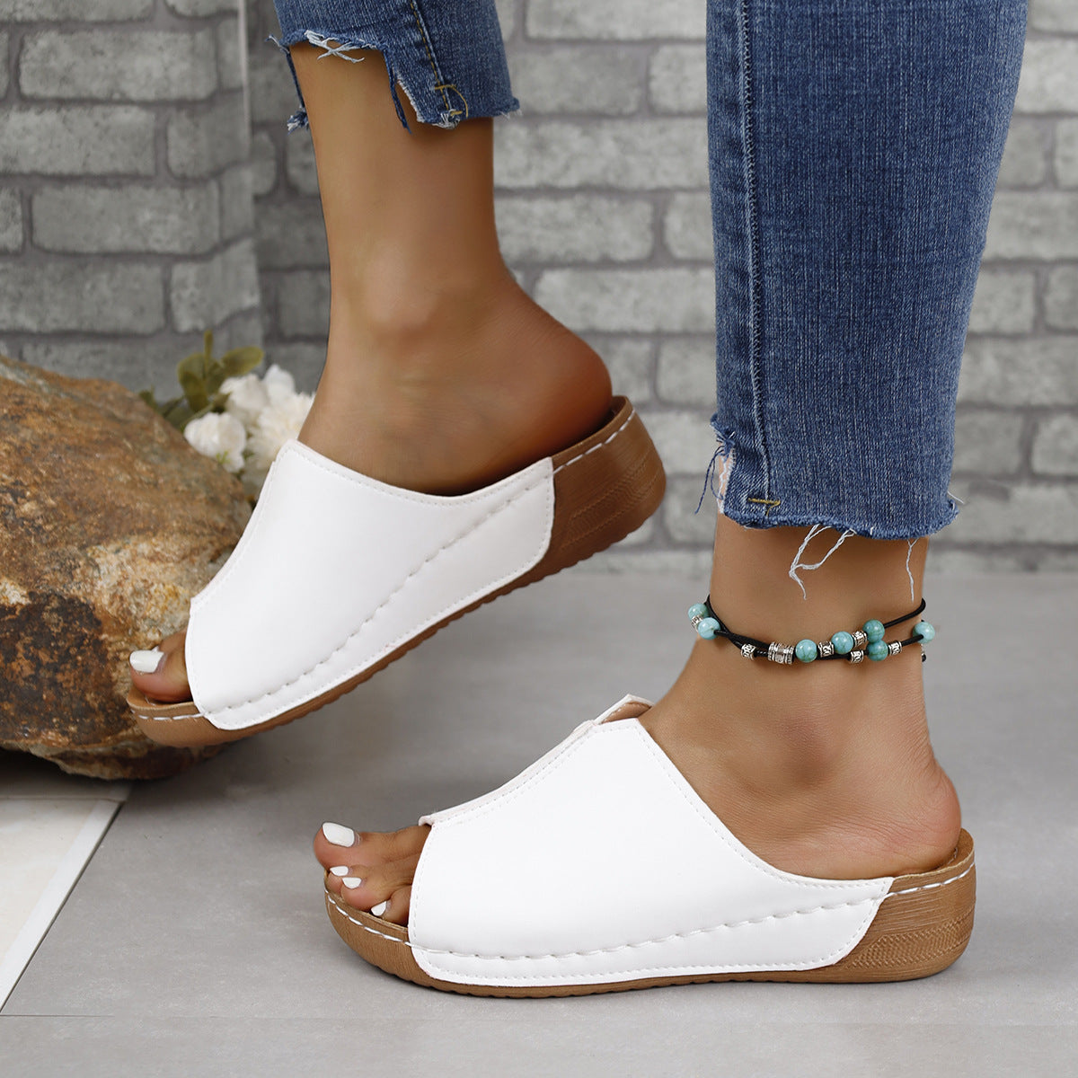 PU Leather Open Toe Sandals - House of Binx