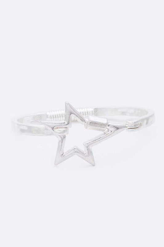 Star Hammered Flex Bangle - House of Binx