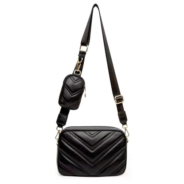 Elsie Quilted Crossbody Plus Mini Case Coin Purse - House of Binx