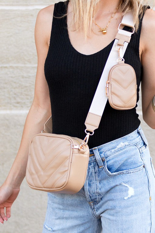 Elsie Quilted Crossbody Plus Mini Case Coin Purse - House of Binx