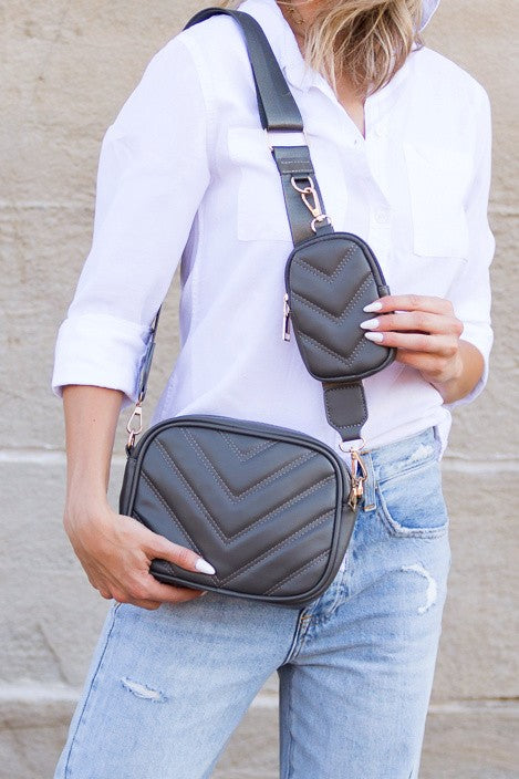 Elsie Quilted Crossbody Plus Mini Case Coin Purse - House of Binx