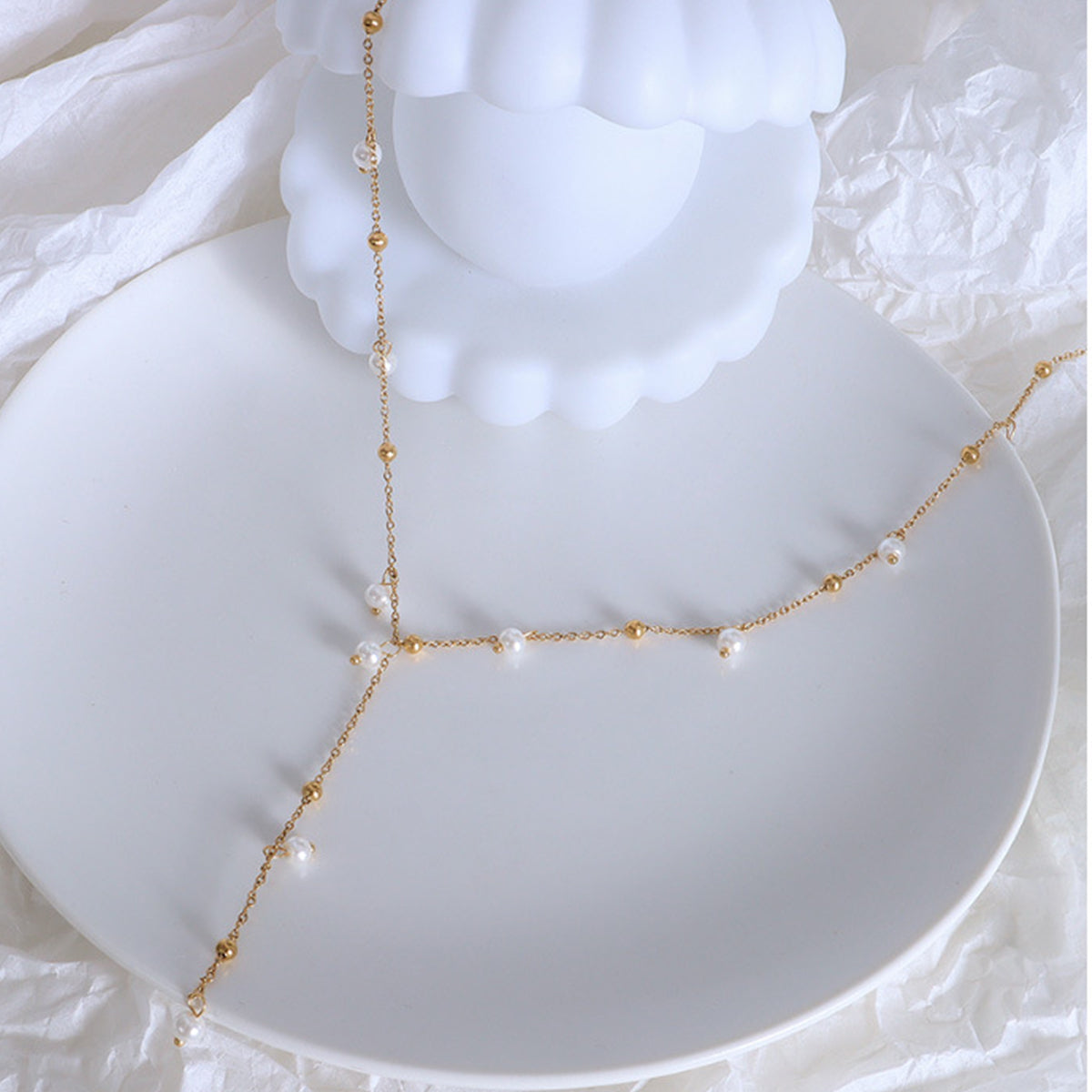 18K Gold-Plated Pearl Drop Necklace - House of Binx