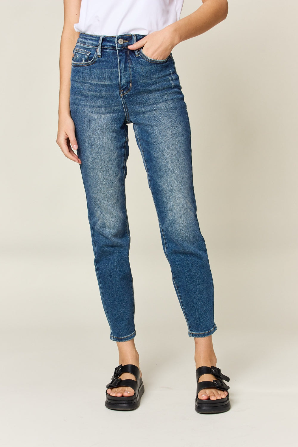 Judy Blue Full Size Tummy Control High Waist Slim Jeans - House of Binx