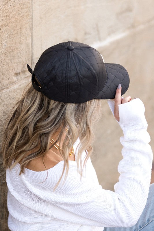 Quilted Puffer Ball Cap - House of Binx