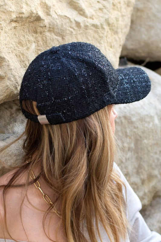 Tweed Sparkle Ball Cap - House of Binx