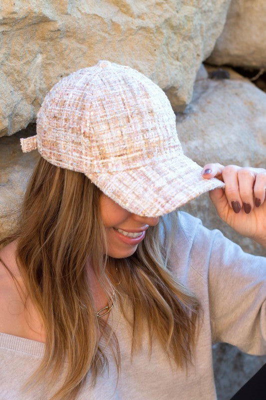 Tweed Sparkle Ball Cap - House of Binx