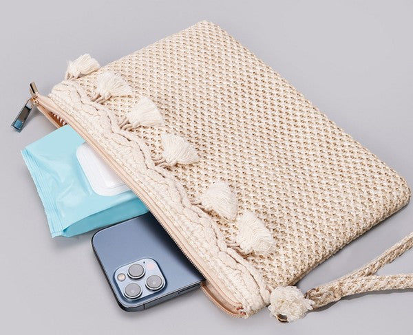 Naya Crochet Tassel Clutch - House of Binx