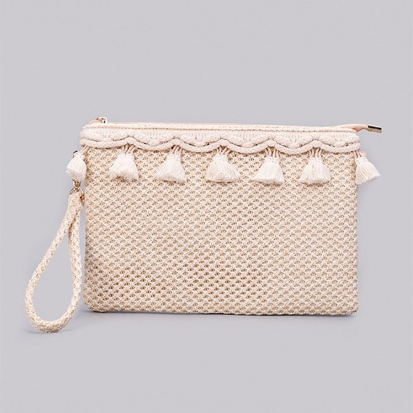 Naya Crochet Tassel Clutch - House of Binx