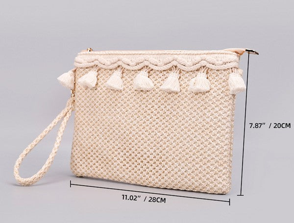 Naya Crochet Tassel Clutch - House of Binx