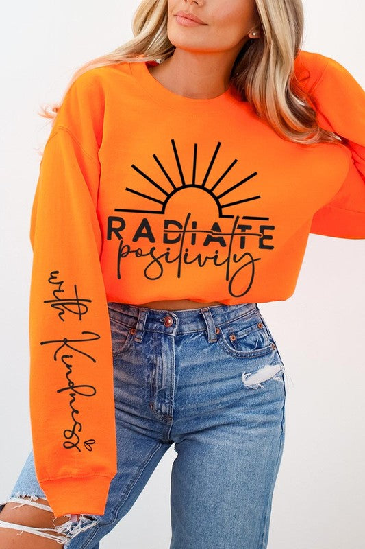 Radiate Positivity Graphic Fleece Sweatshirts - House of Binx